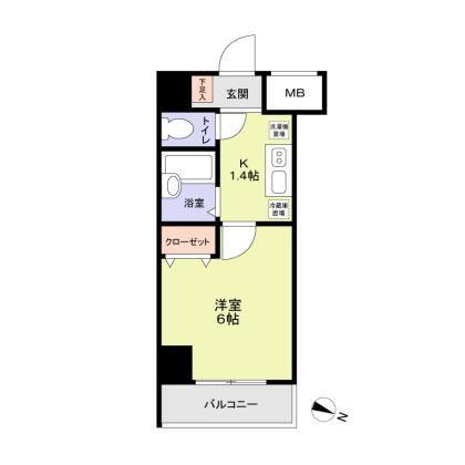 ロリエ笹塚(1K/8階)の間取り写真