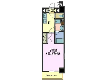 タウンライフ朝岡(1K/2階)の間取り写真