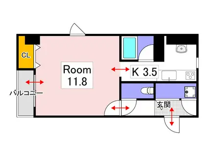カーサフィオーレ表町(1K/6階)の間取り写真
