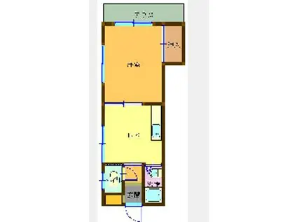 アローハイツ(1DK/1階)の間取り写真