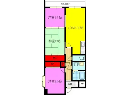 エトワールブリアンII(3LDK/7階)の間取り写真