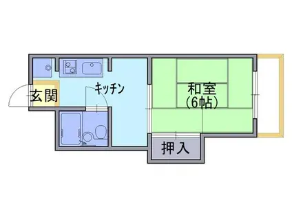 ステラ長岡 405号(1K/4階)の間取り写真