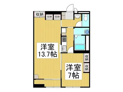 レオパレスセントラルパーク(1LDK/2階)の間取り写真