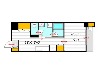 ASレジデンス厚生町(1LDK/7階)の間取り写真