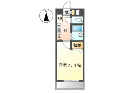 メゾンアソシエ鶴舞(1K/4階)の間取り写真
