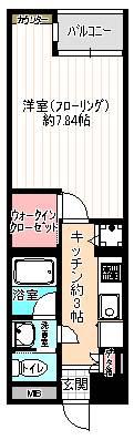 エスポラール(1K/2階)の間取り写真