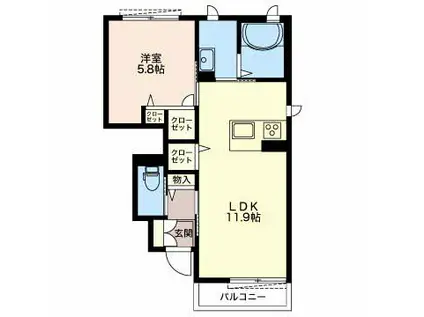 シャーメゾン旭町 103(1LDK/1階)の間取り写真