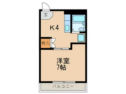ニシホマンション(1K/2階)の間取り写真