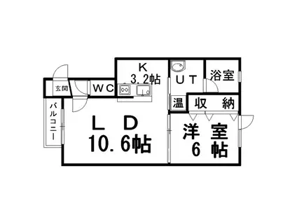 ソニードアイ(1LDK/2階)の間取り写真