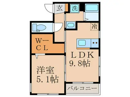 マイ・スイート・ホーム壱乃穂(1LDK/1階)の間取り写真