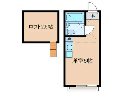 キングスガーデン神楽坂(ワンルーム/1階)の間取り写真