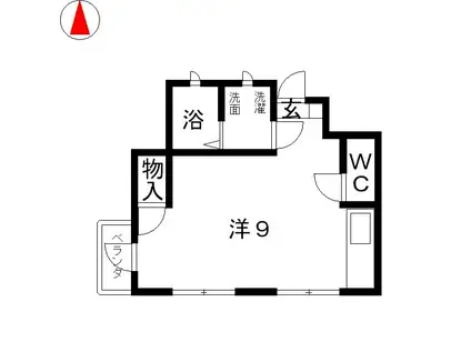 ウェッジコート中庄(ワンルーム/4階)の間取り写真