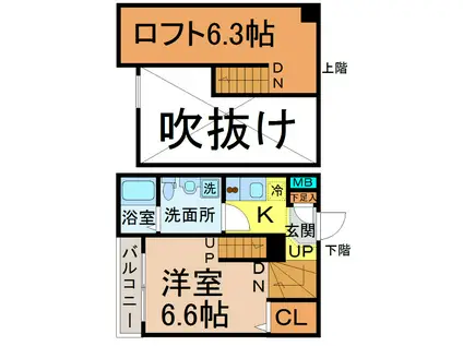 地下鉄名城線 志賀本通駅 徒歩10分 2階建 築13年(1K/2階)の間取り写真