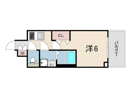 レジュールアッシュ神戸ヴィヴァン(1K/2階)の間取り写真