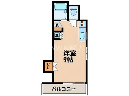 パークサイド平野(ワンルーム/2階)の間取り写真