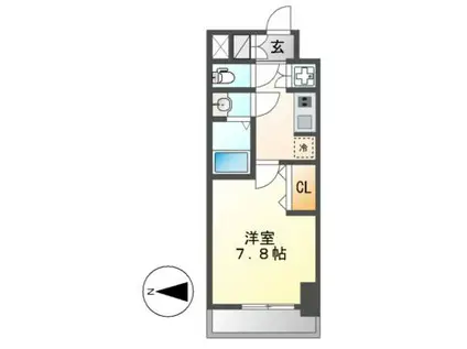 S-RESIDENCE志賀本通(1K/8階)の間取り写真
