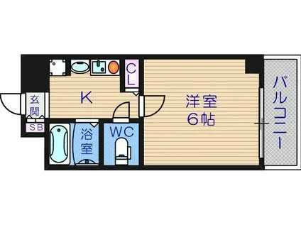 エステムコート心斎橋アルテール(1K/4階)の間取り写真