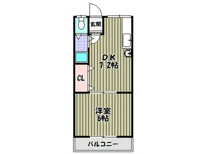マンション富士2号館(1DK/2階)の間取り写真