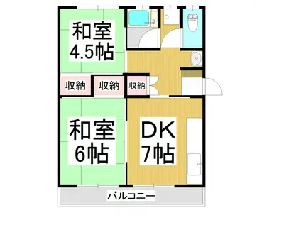 キャピタル長野(2DK/5階)の間取り写真