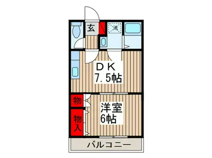 CASA MIYABI(1DK/2階)の間取り写真