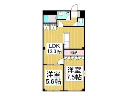 ビラ オクタ ポルテ(2LDK/2階)の間取り写真