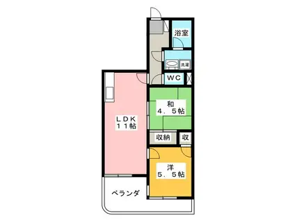 メゾン・ド・ヴェール(2LDK/3階)の間取り写真