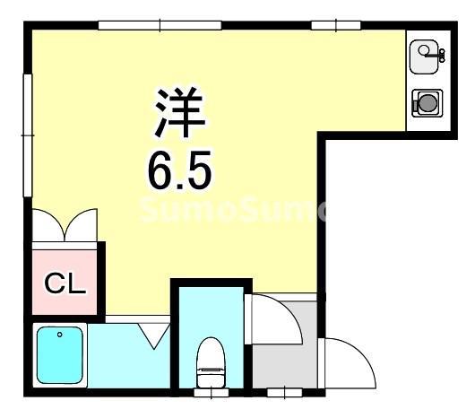 アブニール(ワンルーム/2階)の間取り写真