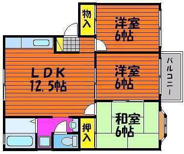 センスフルタウン西王寺 I A(3LDK/1階)の間取り写真