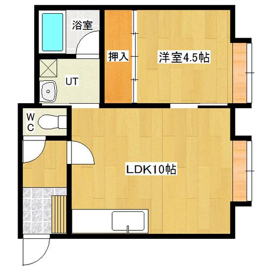 フォーリーフたなか(1LDK/1階)の間取り写真