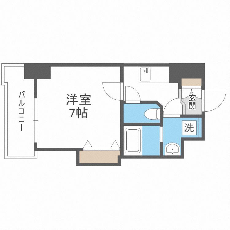 ミラージュパレス南堀江(1K/9階)の間取り写真