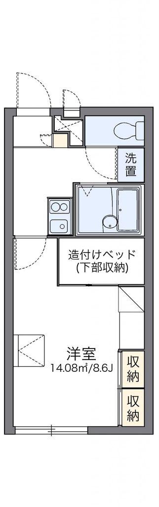 レオパレスパインマノワール(1K/1階)の間取り写真