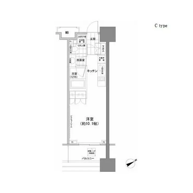 パークハビオ西新宿 10階階 間取り