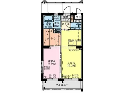 ライズ檍(1LDK/1階)の間取り写真