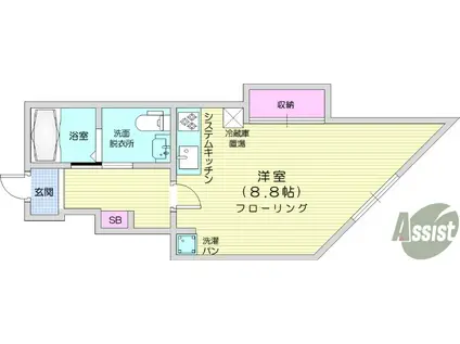 ILE SAINT-LOUIS 1(1K/1階)の間取り写真