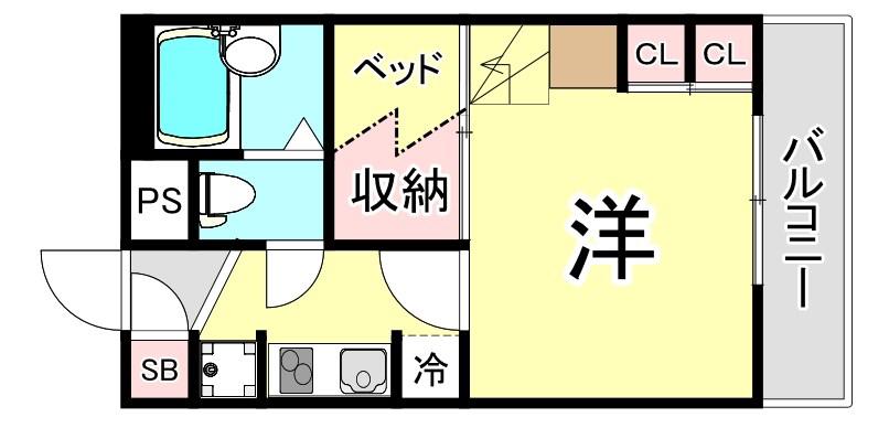 レオパレスサン フィールド(1K/2階)の間取り写真