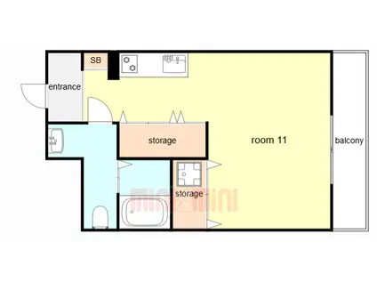 ロイスグラン神戸湊川公園(ワンルーム/3階)の間取り写真