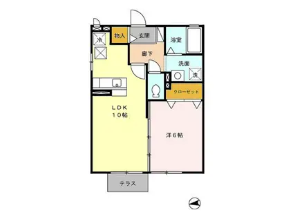 セピアコート(1LDK/1階)の間取り写真