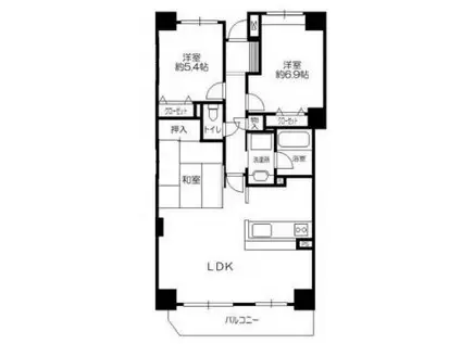 ウィステリアひくま(3LDK/3階)の間取り写真