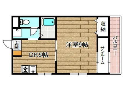エトワール11A(1DK/3階)の間取り写真