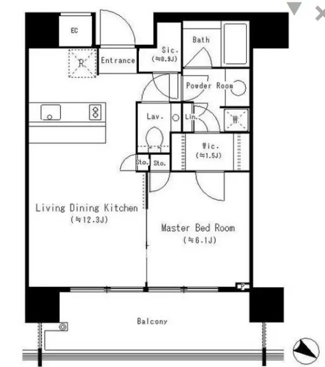 THE ROPPONGI TOKYO CLUB RESIDENCE 18階階 間取り