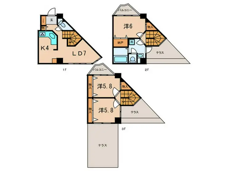 カドリル青葉台 1階階 間取り