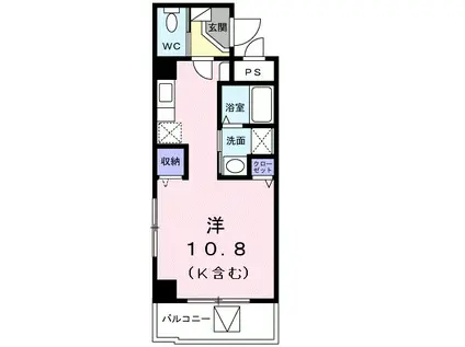 KS久茂地(ワンルーム/6階)の間取り写真