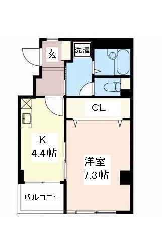 SALUTE(1K/3階)の間取り写真