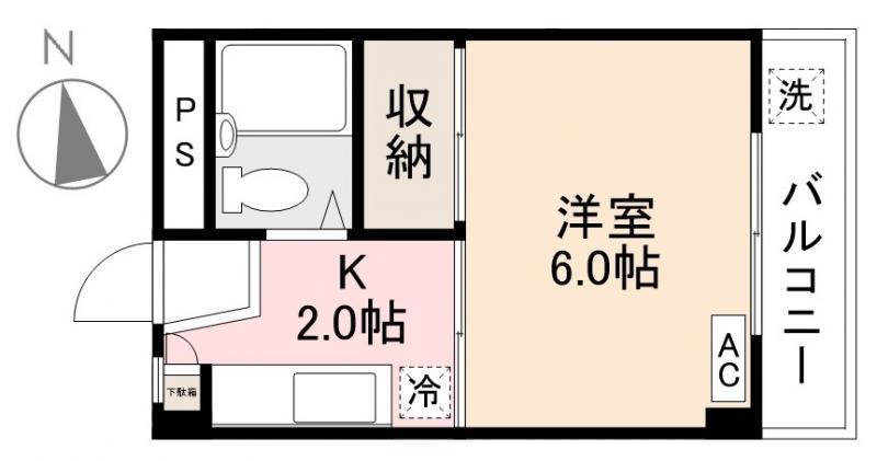 ホワイトマンション(1K/3階)の間取り写真