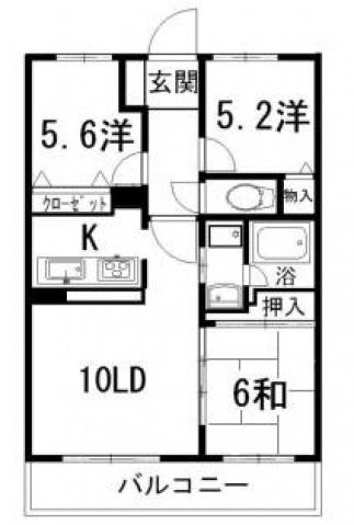 アルファステイツ高須新町(3LDK/2階)の間取り写真