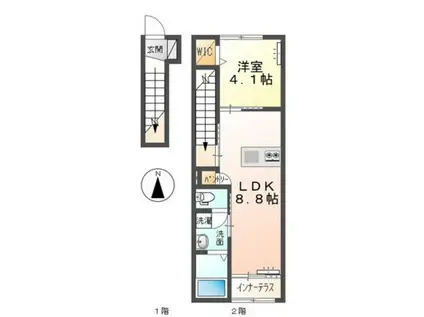 コスモス(1LDK/2階)の間取り写真