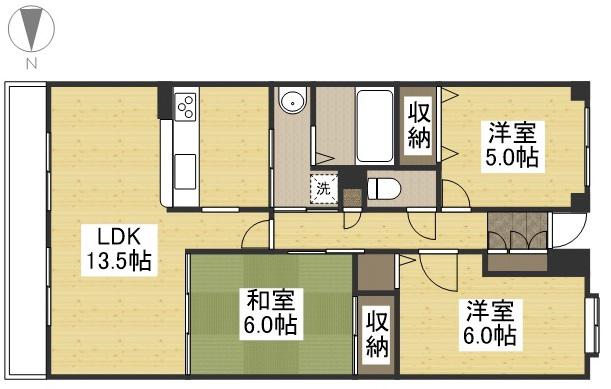 グランコート野田(3LDK/3階)の間取り写真