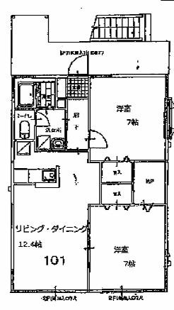 ソルトレークシティC棟(2LDK/1階)の間取り写真