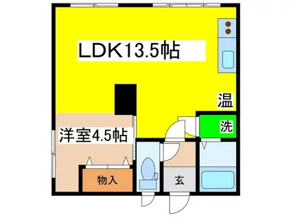 ドミール晴(1LDK/2階)の間取り写真