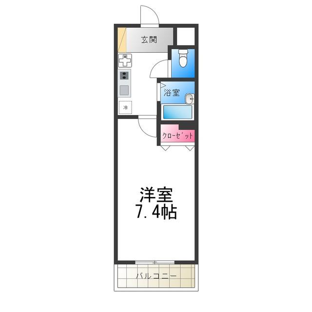 エトワール榎(1K/2階)の間取り写真